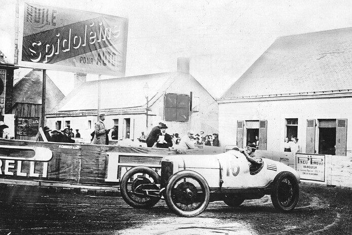Joe Boyer (16) was actually leading Deusenberg teammate and eventual winner Jimmy Murphy late in the 1921 French Grand Prix before mechanical failure. This was the only Grand Prix win by an American in an American car until Dan Gurney in 1967. (Photo courtesy: NASCAR Archives & Research Center via Getty Images)